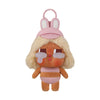 A vinyl figure of a rabbit with pink ears and light blonde hair, wearing a pink outfit.