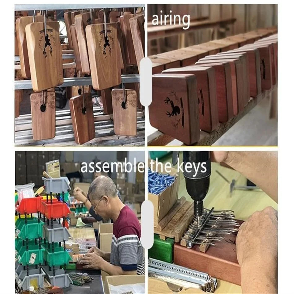 17-Key Mahogany Kalimba Thumb Piano