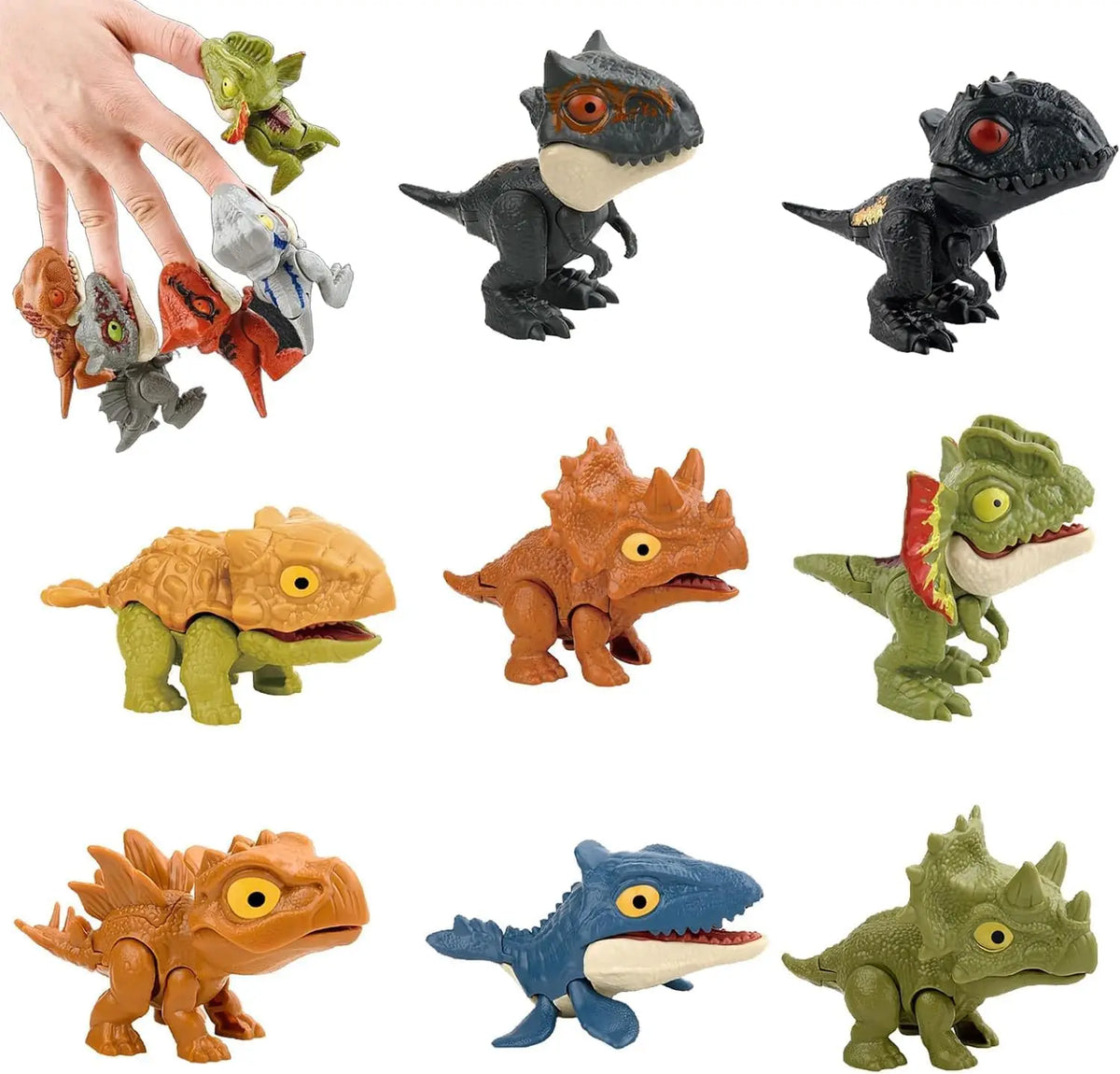 Finger-Biting Dinosaur Toy with Movable Joints