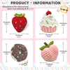 Crochet kit featuring a strawberry and butter toast themed item with various crochet stitches.