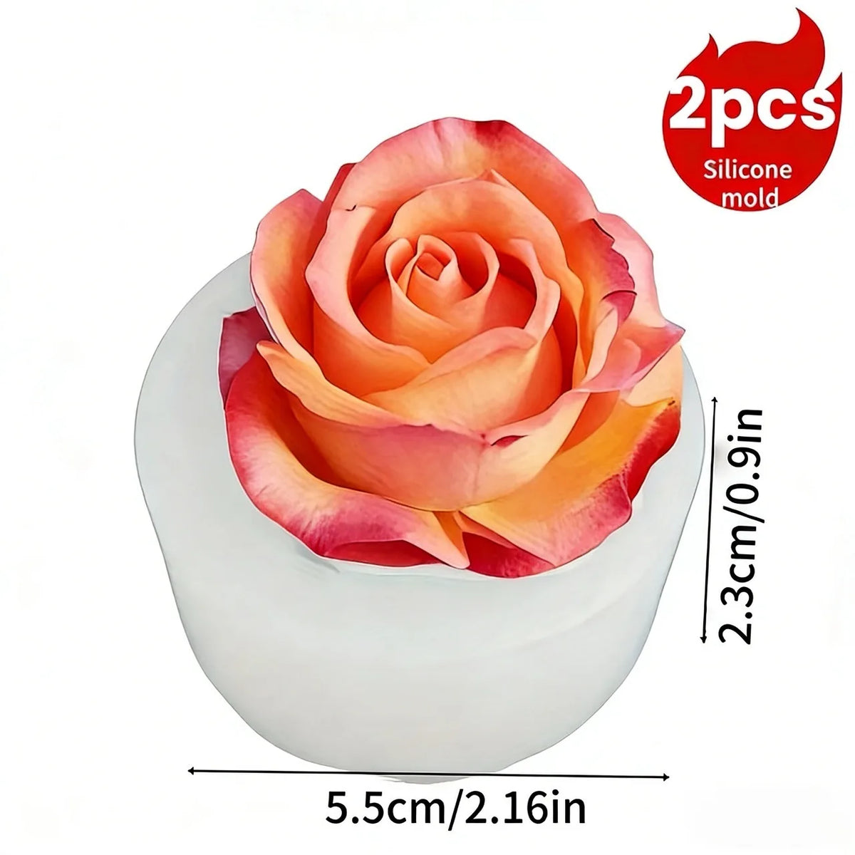 Reusable Rose Silicone Mold with Realistic Layered Petals