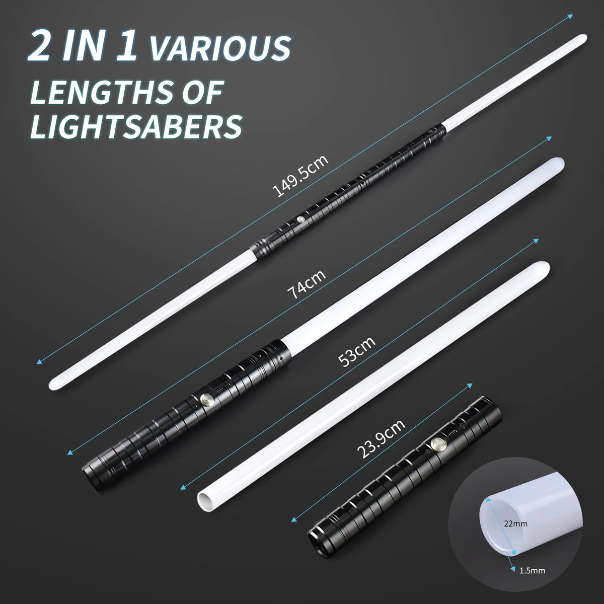 RGB Metal Lightsaber with 7 Color Modes and Sound Effects