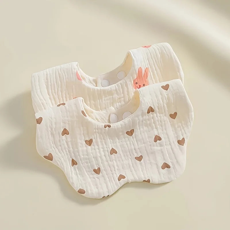Unisex Newborn Baby Bibs Set with Burp Cloths