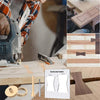 A set of butterfly inlay templates and a marking ruler for woodworking, showing wood pieces and tools.