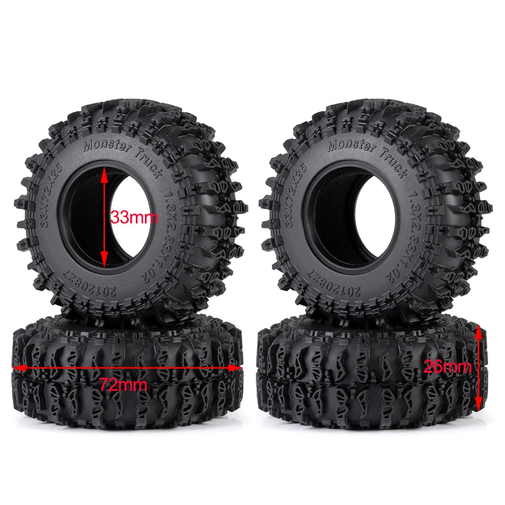 Mud Terrain RC Tires for 1/18 and 1/24 Micro Crawlers