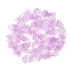 A pile of 50 clear purple cherry blossom flower glass beads for jewelry making