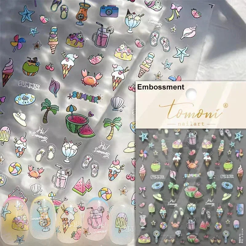 Ocean-Inspired Nail Art Sticker Set