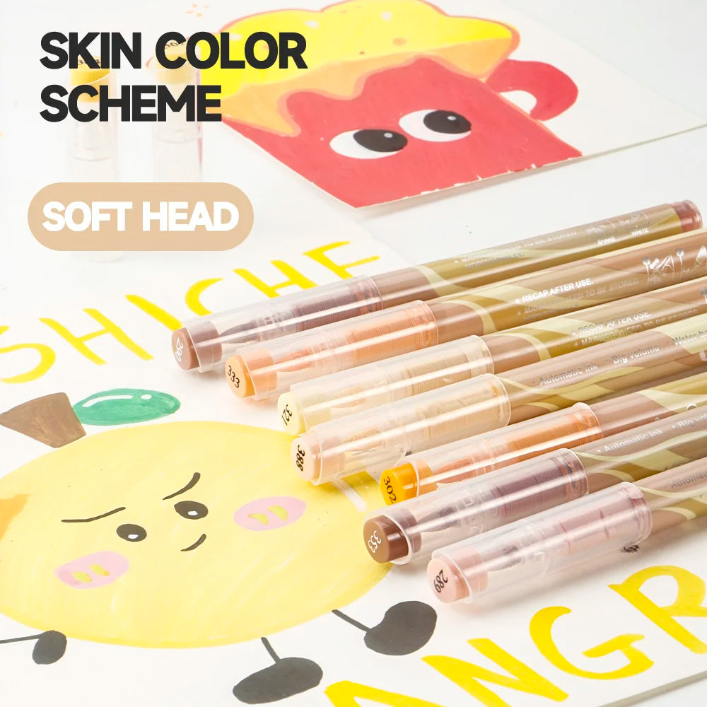 Acrylic Marker Set with Soft Brush Tips – 12 Colors