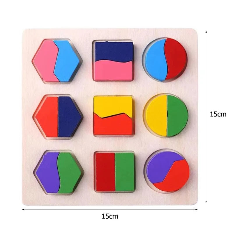 Wooden Geometric Shape Sorting Puzzle for Toddlers