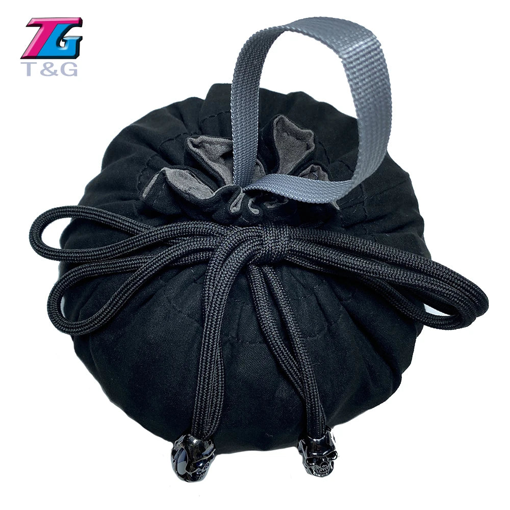 Velvet Dice Storage Bag with Interior Pockets