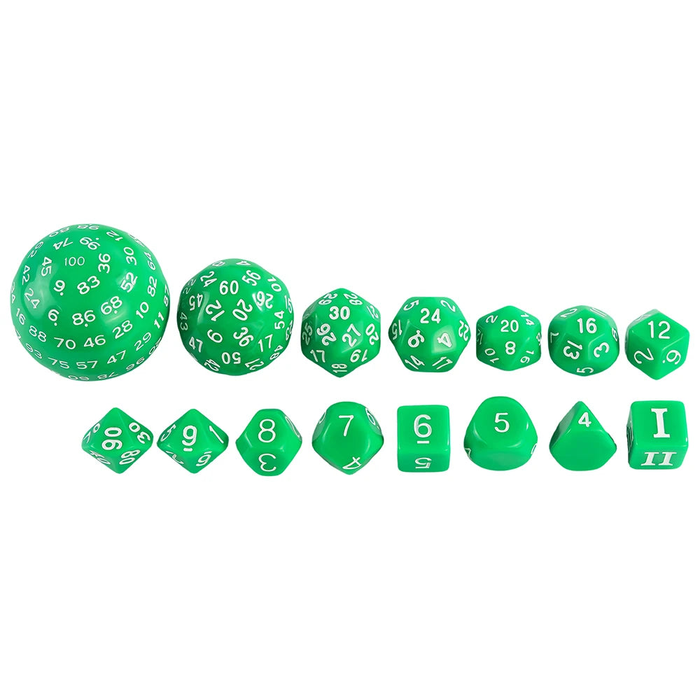 15-Piece Polyhedral Acrylic Dice Set for RPGs & Tabletop Games
