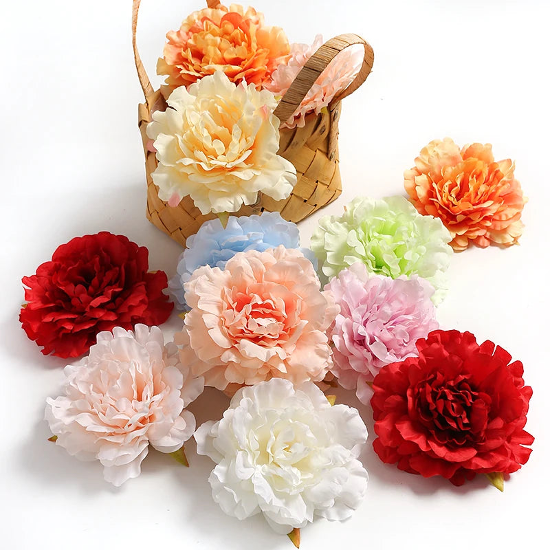 Silk Peony Artificial Flower Heads for Crafts and Home Decor