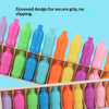 A set of colorful, grooved bottles used for a memory matching game.