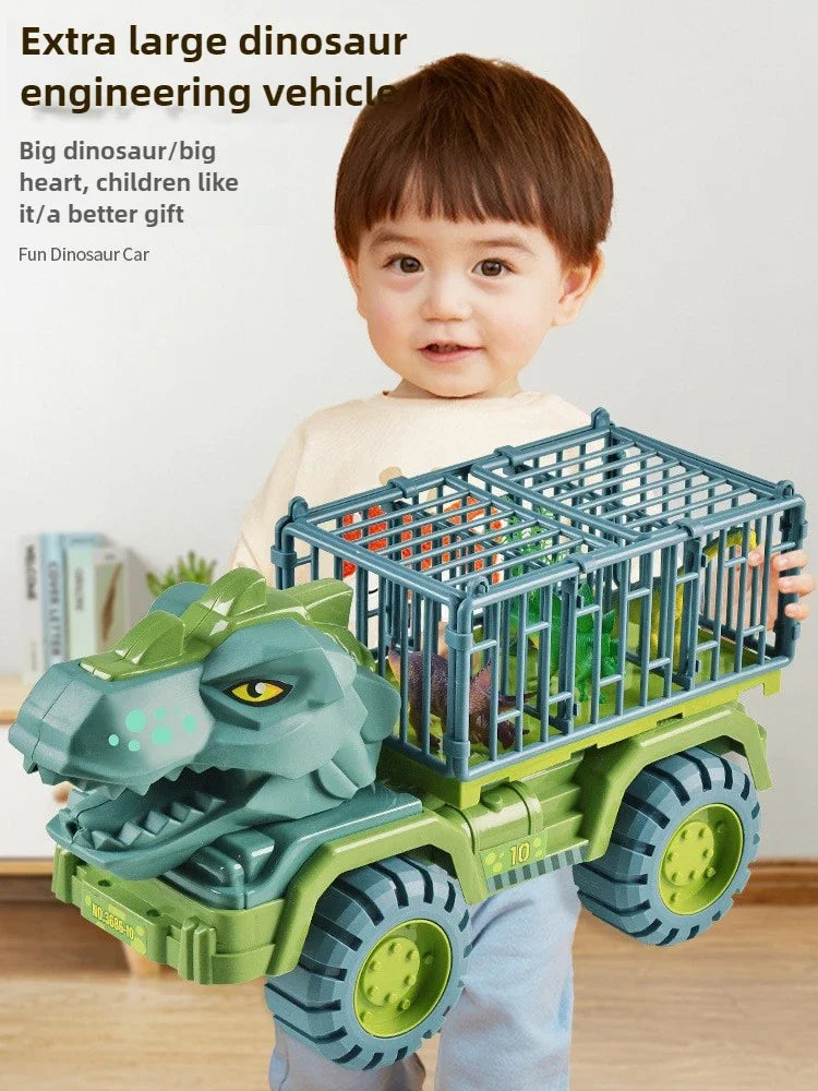 Dinosaur Transport Truck Carrier Playset with Tyrannosaurus Rex