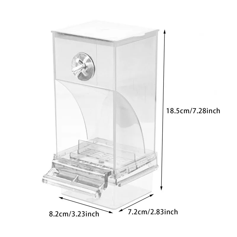 Clear Anti-Spill Parrot Bird Feeder