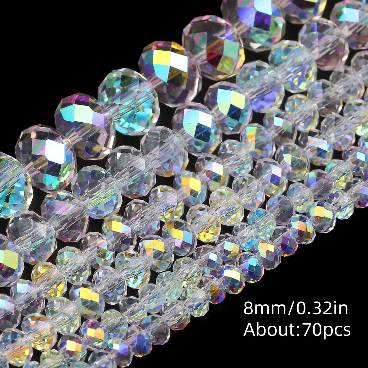 Austrian Crystal Beads with White AB Finish