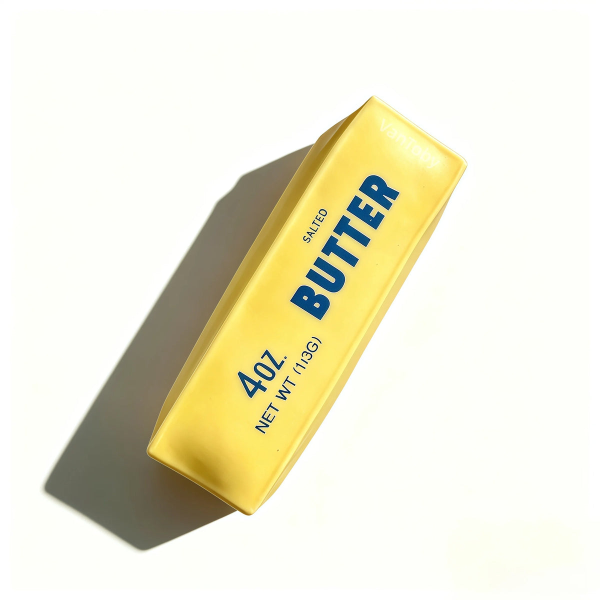 A yellow squeeze butter product with the label 40 oz salted butter.