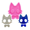 Pink silicone cat head mold for DIY keychains and craft projects