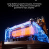 A high-capacity Li-ion battery powering an RC excavator engineering truck model.