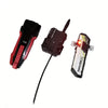 A set of mini gyroscope launchers, including a black and red launcher and a Topgyro X device.