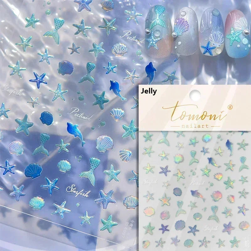 Ocean-Inspired Nail Art Sticker Set