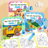 A set of watercolor painting books for kids featuring various scenes and characters like a bear and a dinosaur.