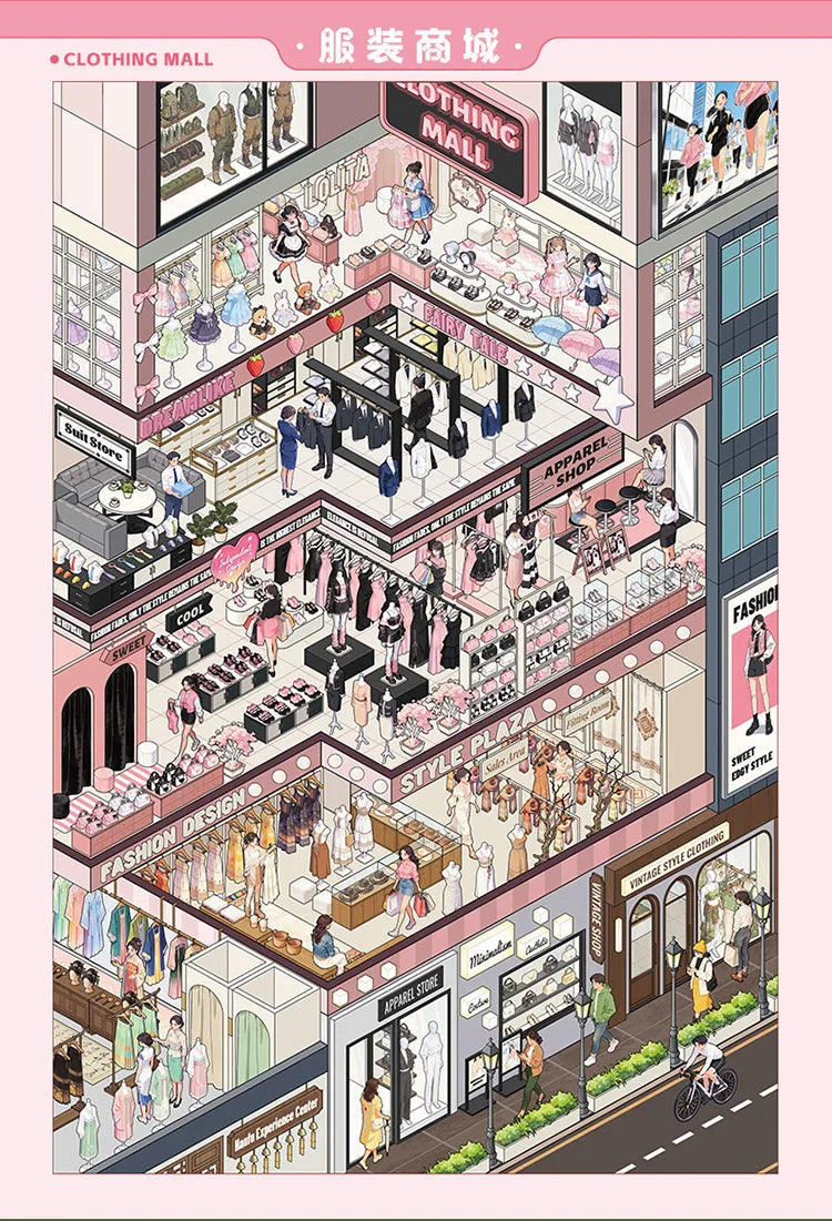 3D House Scene Stickers for Scrapbooking and DIY Crafts