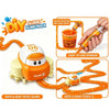 DIY slime track car set featuring an orange vehicle and a syringe for making non-toxic slime