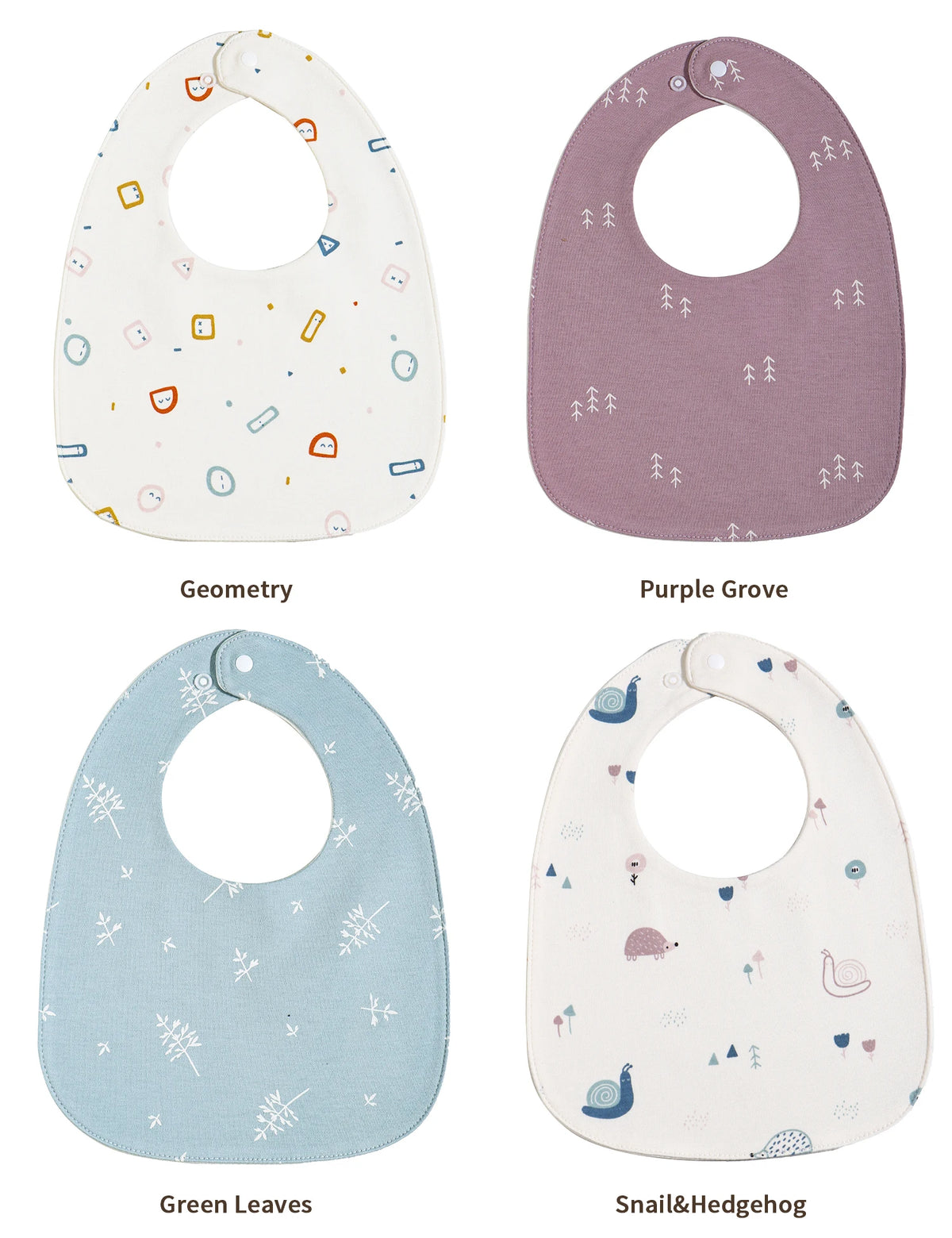 Soft Cotton Waterproof Baby Bibs (3-Pack, U-Shaped Design)
