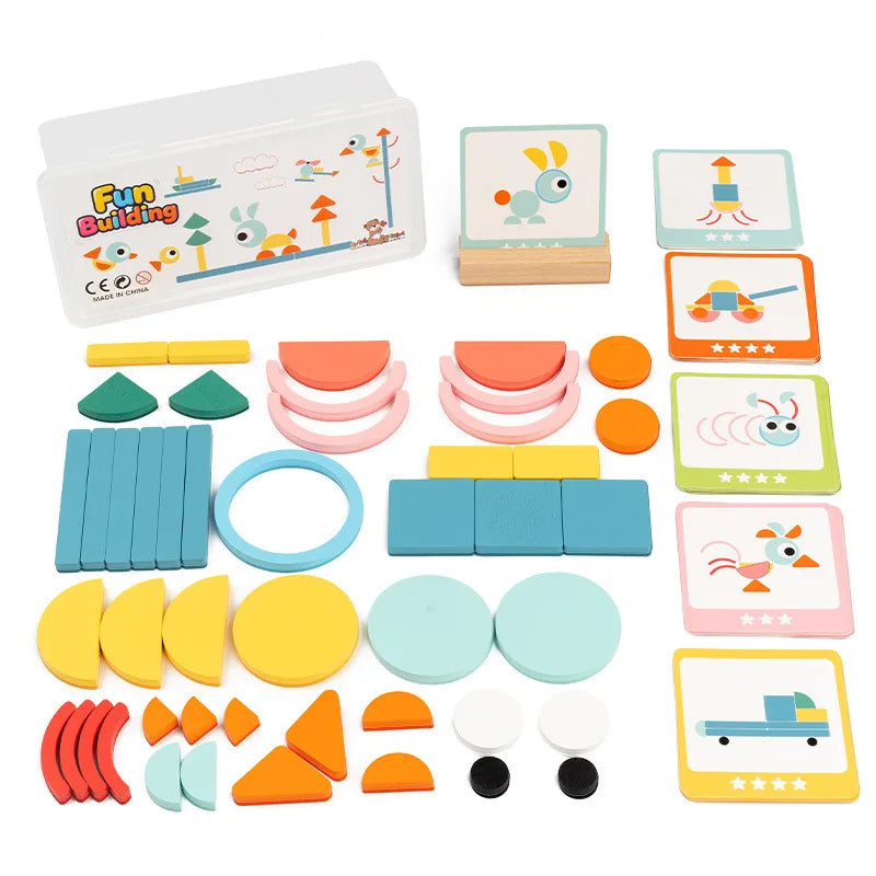 Colorful Wooden Tangram Jigsaw Puzzle Set for Kids