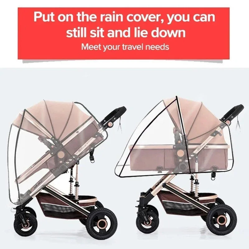 Universal Transparent Stroller Rain Cover with Zipper
