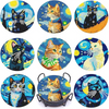 Van Gogh Starry Night Diamond Painting Coaster Kit with Metal Holder