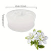 White floral silicone mold with dimensions 6.5cm/2.56 inch for candles, soap, and clay crafts