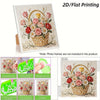 DIY diamond painting kit featuring a floral design on a framed canvas with instructions.