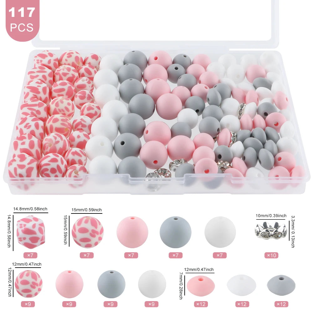 Hexagonal & Rhinestone Bead Assortment for Jewelry Making