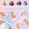 Hands squeezing a pink squishy stress relief ball for anxiety and stress relief.
