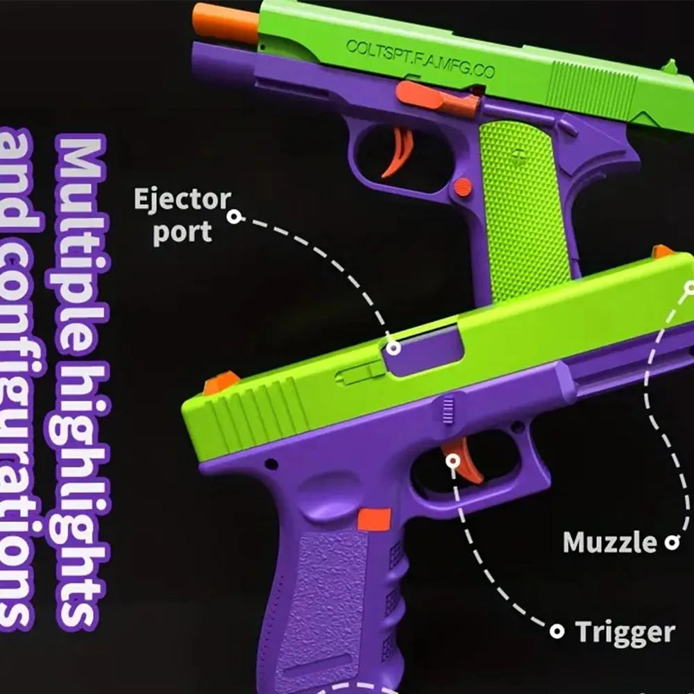 Realistic Fidget Pistol Toy with Shell Ejecting Action