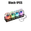 Black 1 piece LED fidget keychain with nine tactile buttons.