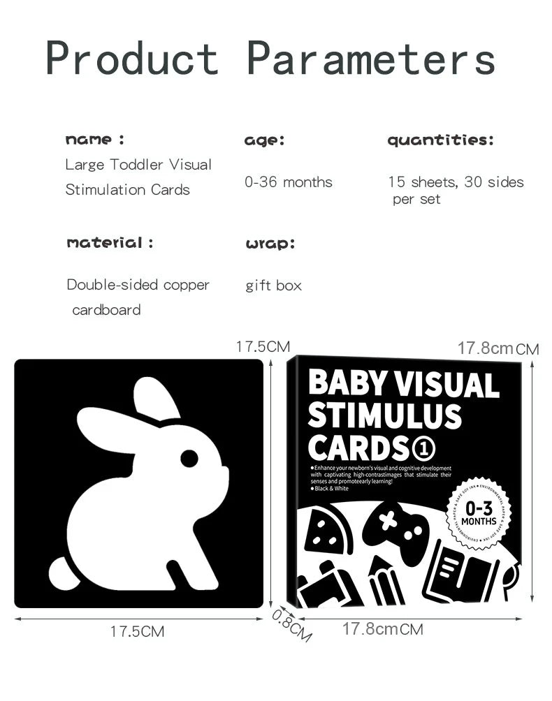 Montessori High-Contrast Visual Stimulation Cards for Babies