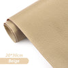 Roll of beige self-adhesive PU leather repair patches for fabric and bags