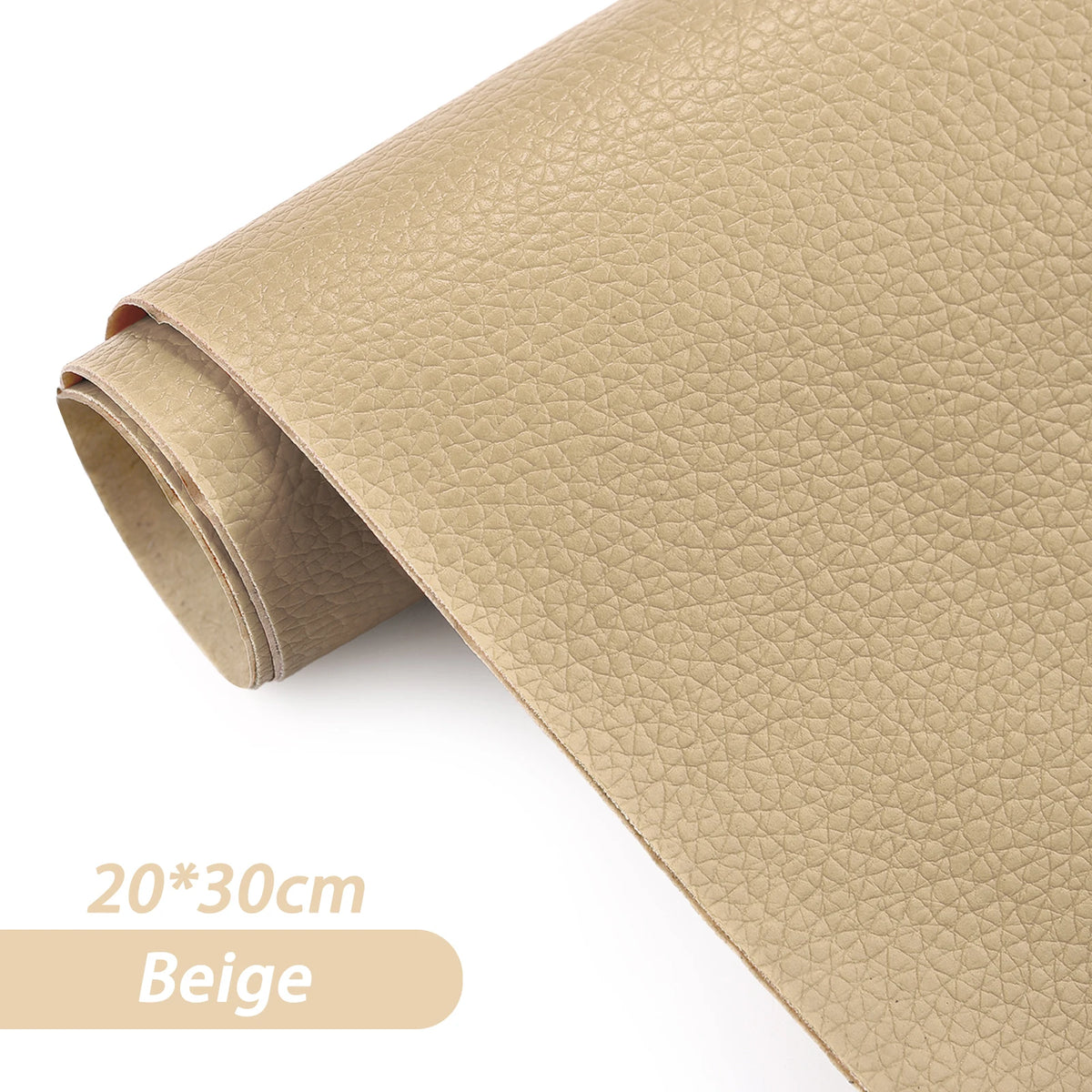 Roll of beige self-adhesive PU leather repair patches for fabric and bags