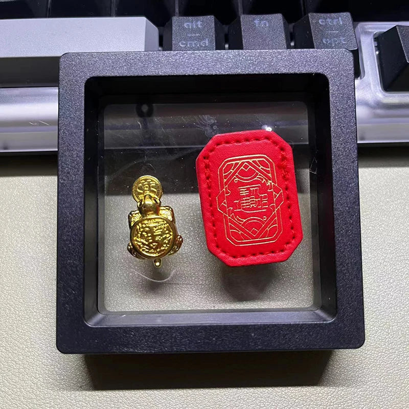 Golden Miniature Turtle Figurine for Prosperity and Good Fortune