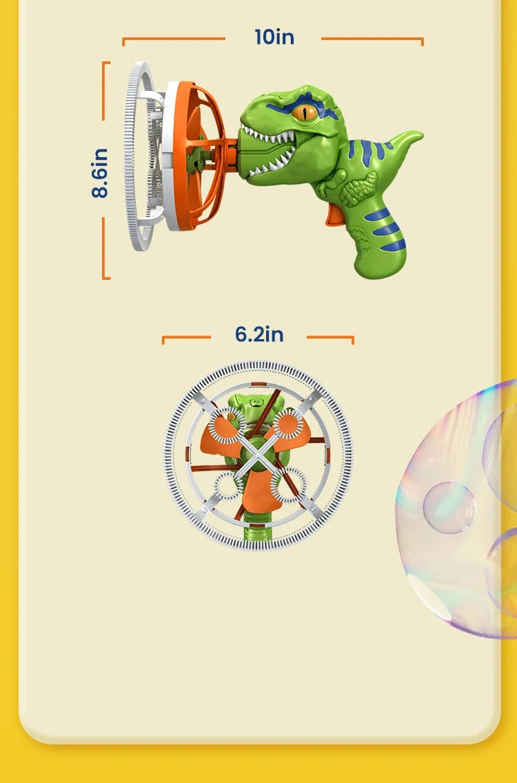 Dinosaur Bubble Gun – Automatic Light-Up Bubble Blower for Kids