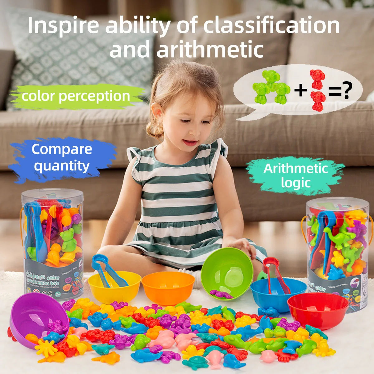 Dinosaur Counting and Sorting Toy Set for Toddlers