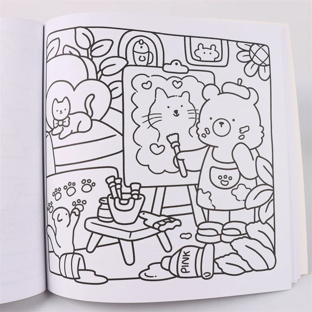 Cozy Friends Halloween Coloring Book for Adults and Teens