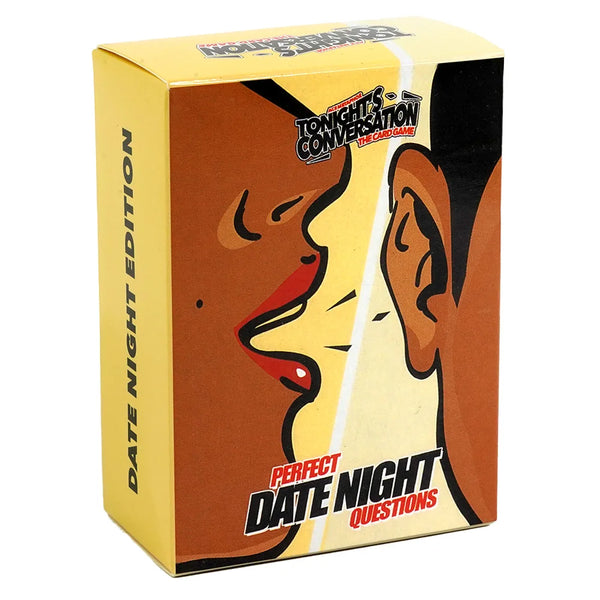 Box of Tonight's Conversation The Card Game featuring a close-up illustration of two faces