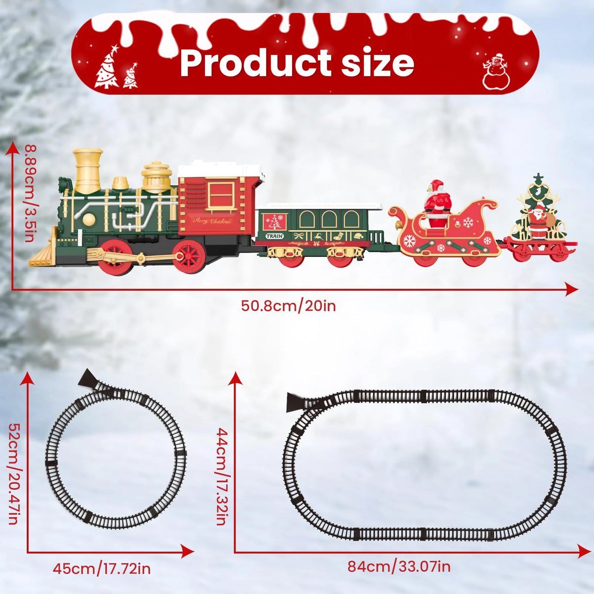 Musical Christmas Train Set with Lights