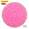 A circular arrangement of 500 pink 5mm beads labeled D8 for a craft kit.