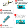 A six-step guide showing how to operate a 3D printing pen, including plugging in power, selecting mode, and starting the proc