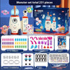 A DIY monster set containing 231 pieces including pop balloons, decorative accessories, and eyes for crafting.